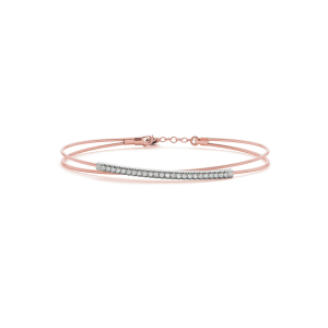 Sherrilynn Natural Rose Gold Prong Set Diamond Bangles Bracelets