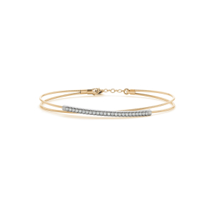 Sherrilynn Natural Yellow Gold Prong Set Diamond Bangles Bracelets