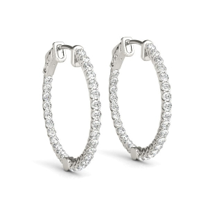 Kassie 2.34 - 10.00 Carat Natural 4 Claw Set  Hoop Diamond Earrings