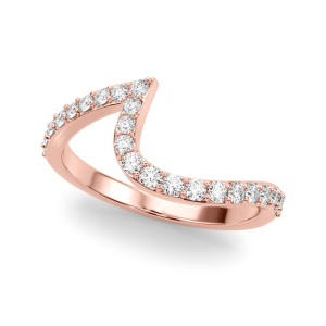  Aery Natural Diamond Rose Gold Shaped Wedding Rings