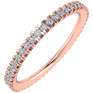 Evvie Lab-Created Rose Gold Prong Eternity Diamond Rings