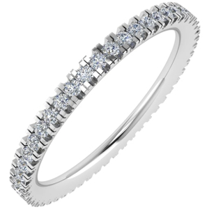 Evvie Lab-Created Platinum Prong Eternity Diamond Rings