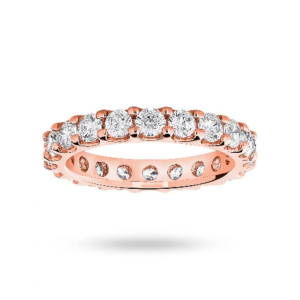 Elenora Natural Rose Gold 4 Prong Eternity Diamond Rings