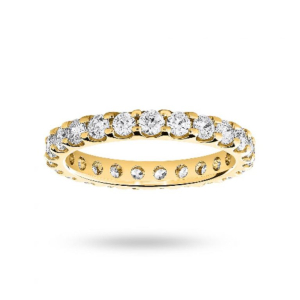 Elenora Natural Yellow Gold 4 Prong Eternity Diamond Rings