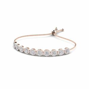 Paulie Natural Diamond Rose Gold 4 Prong Friendship Bracelets