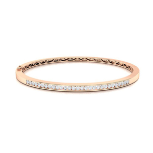 Sheral Natural Rose Gold Channel Set Diamond Bangles Bracelets