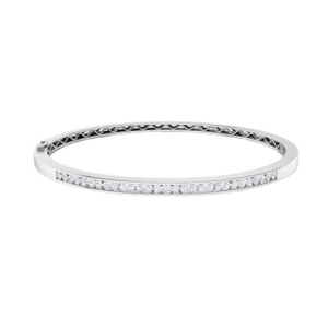 Sheral Natural White Gold Channel Set Diamond Bangles Bracelets