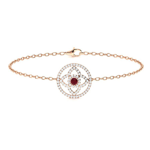 Richia Natural Ruby Rose Gold 4 Prong Gemstone Bracelets