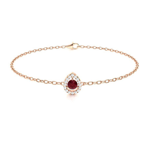 Riegan Natural Ruby Rose Gold 3 Prong Gemstone Bracelets