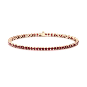 Radella Natural Ruby Rose Gold Bezel Set Gemstone Bracelets