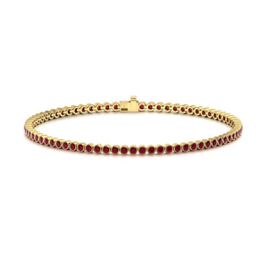 Radella Natural Ruby Yellow Gold Bezel Set Gemstone Bracelets