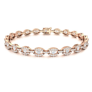 Shelly Natural Rose Gold Diamond Tennis Bracelets