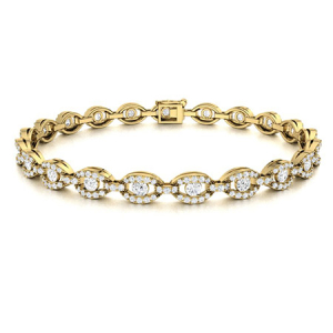 Shelly Natural Yellow Gold Diamond Tennis Bracelets