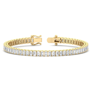 Syrena Yellow Gold 4 Prong Diamond Tennis Bracelets