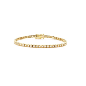 Ronda Yellow Gold Semi Bezel Diamond Tennis Bracelets