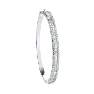 Shelice White Gold Bezel Diamond Bangles Bracelets