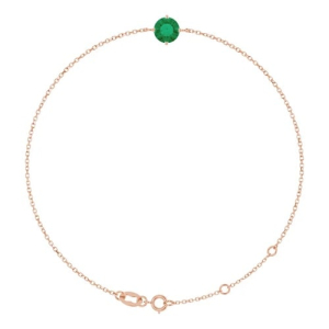 Rosalynd Emerald Rose Gold Claw Set Gemstone Bracelets