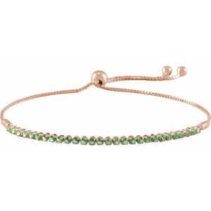 Raivyn Emerald Rose Gold 4 Prong Gemstone Bracelets