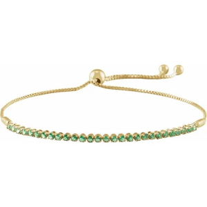 Raivyn Emerald Yellow Gold 4 Prong Gemstone Bracelets