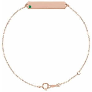 Rossa Emerald Rose Gold Bezel Set Gemstone Bracelets