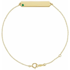 Rossa Emerald Yellow Gold Bezel Set Gemstone Bracelets