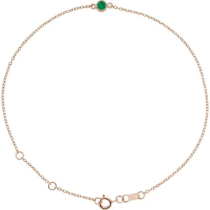 Roz Emerald Rose Gold Bezel Set Gemstone Bracelets