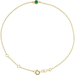 Roz Emerald Yellow Gold Bezel Set Gemstone Bracelets