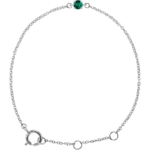 Racquel 0.12 Carat Emerald Round cut 4 Prong  Gemstone Bracelets