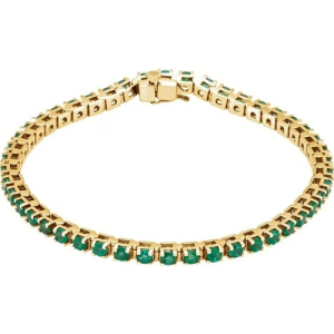 Resa Emerald Rose Gold 4 Prong Gemstone Bracelets