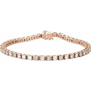 Royse Emerald Rose Gold 4 Prong Diamond Tennis Bracelets