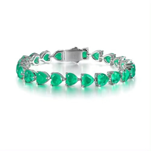 Romilly Emerald Rose Gold 3 Prong Gemstone Bracelets