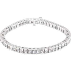 Lab-Created Diamond Silver Tennis Bracelets