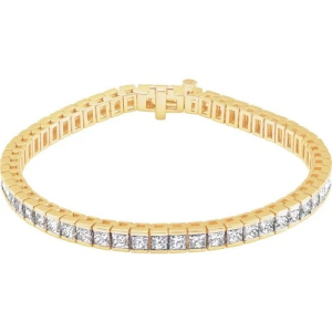 Sarabeth Lab-Created Yellow Gold Channel Set Diamond Tennis Bracelets