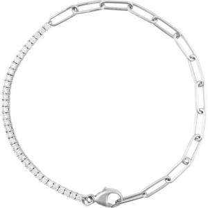 Lab-Created Diamond Silver Tennis Bracelets