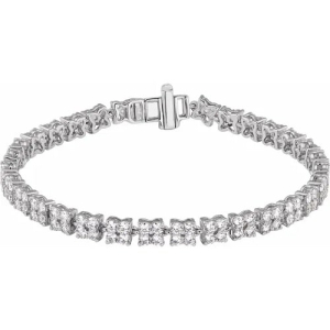 Sharlee Lab-Created Silver 4 Prong Diamond Tennis Bracelets