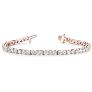 Raylene Natural Rose Gold 4 Prong Diamond Tennis Bracelets