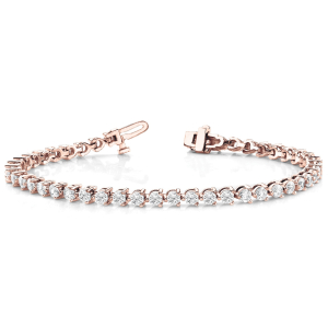 Ronni Natural Rose Gold 3 Prong Diamond Tennis Bracelets