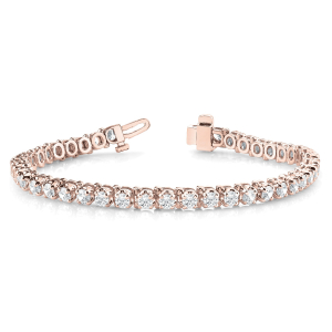 Palisha Natural Rose Gold 4 Prong Diamond Tennis Bracelets