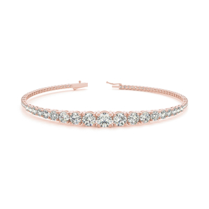 Renne Natural Rose Gold 4 Prong Diamond Tennis Bracelets