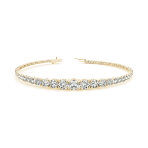 Renne Natural Yellow Gold 4 Prong Diamond Tennis Bracelets