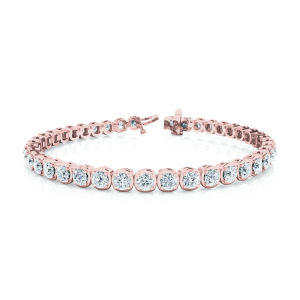 Roselie Natural Rose Gold 4 Prong Diamond Tennis Bracelets