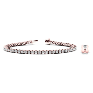 Rubee Natural Rose Gold 4 Prong Diamond Tennis Bracelets