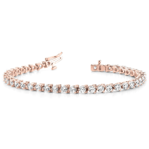 Reyna Natural Rose Gold 3 Prong Diamond Tennis Bracelets