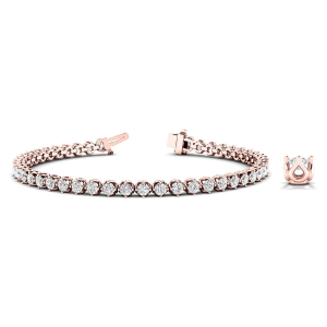 Roselee Natural Rose Gold 4 Prong Diamond Tennis Bracelets