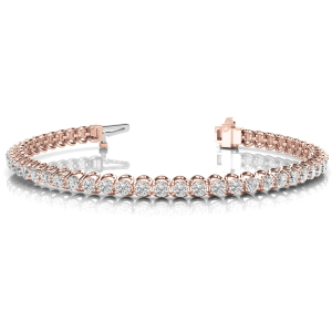 Prue Natural Rose Gold 4 Prong Diamond Tennis Bracelets