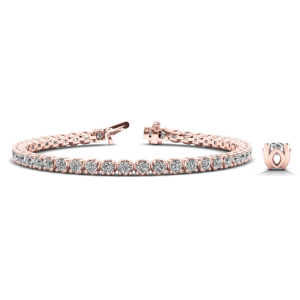 Rossie Natural Rose Gold 4 Prong Diamond Tennis Bracelets