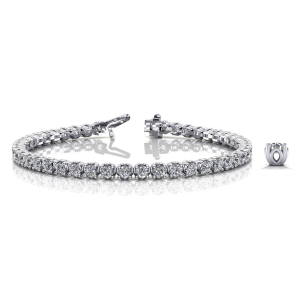 Rossie Natural Platinum 4 Prong Diamond Tennis Bracelets