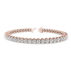 Richelle Natural Rose Gold 2 Prong Diamond Tennis Bracelets