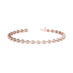 Reanne Natural Rose Gold 6 Prong Diamond Tennis Bracelets