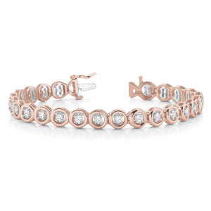 Posey Natural Rose Gold 4 Prong Diamond Tennis Bracelets